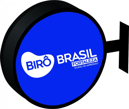 Placa Luminosa Frente e Verso 70x70 com Braço